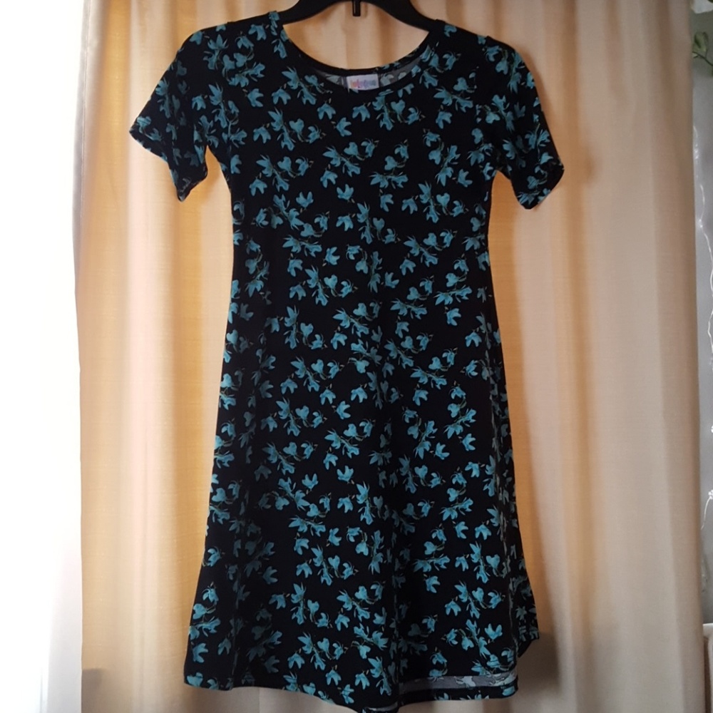 Blue and black dress